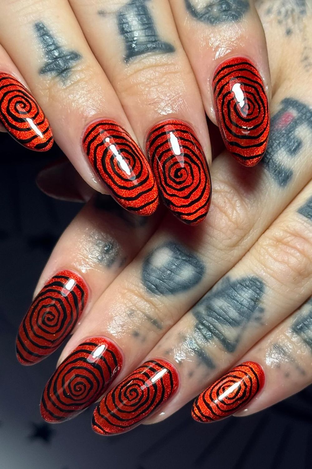 Hypnotic Red Spirals