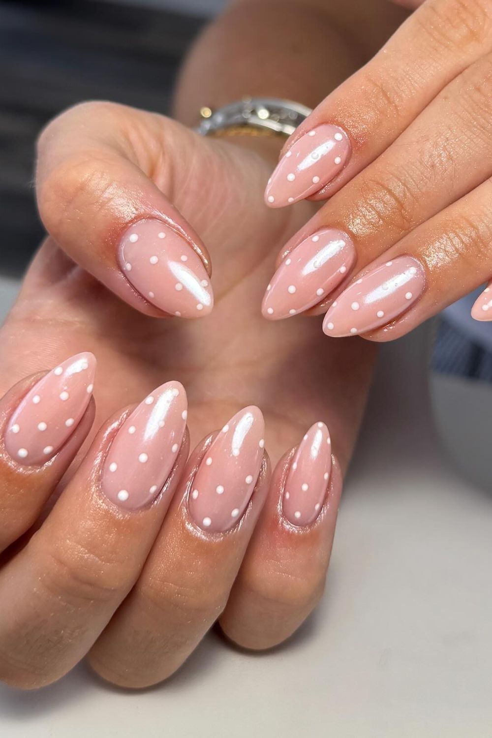 Glossy Peachy Dots