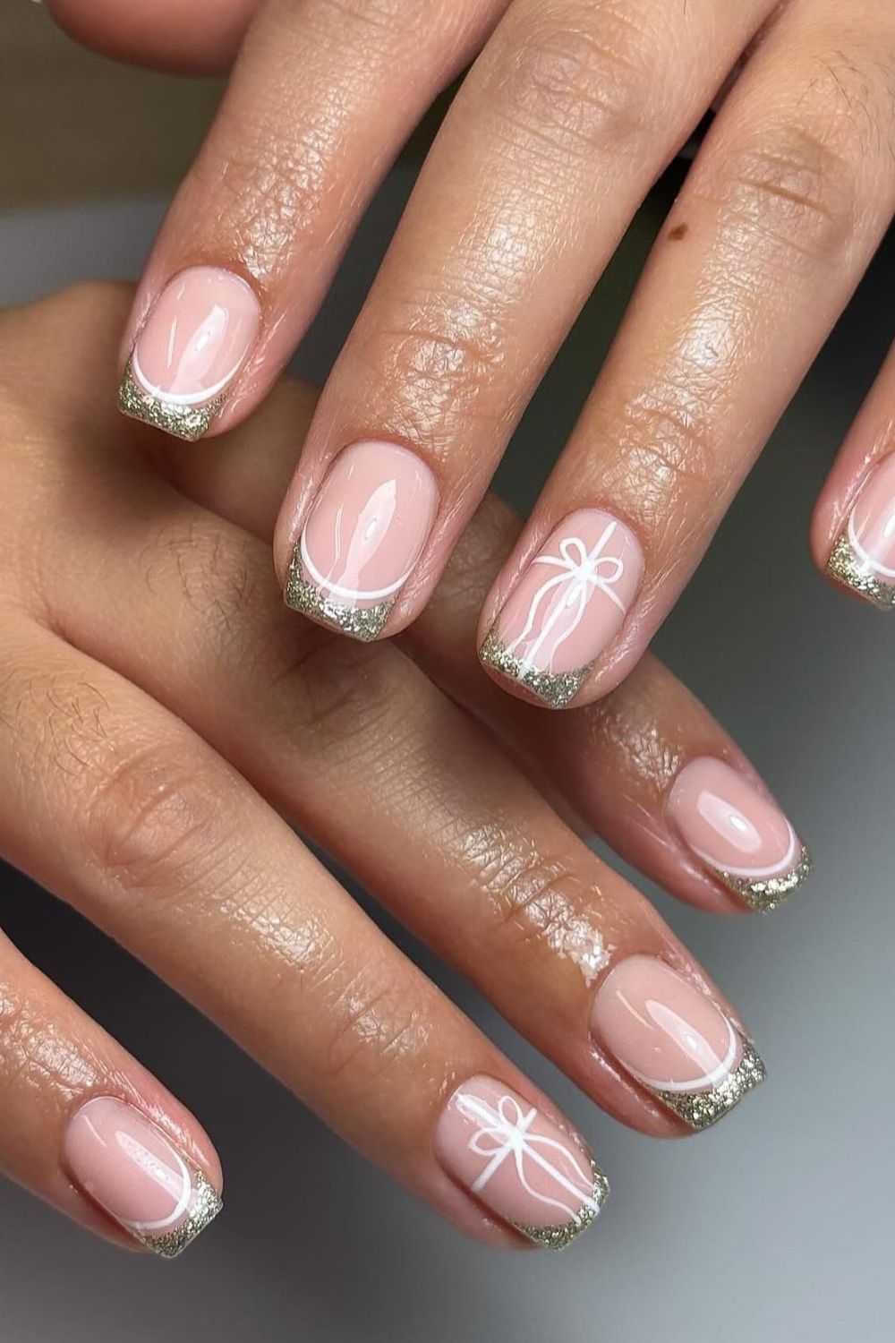 Glitter Tipped Neutrals