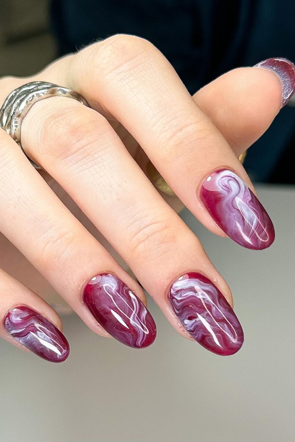 Glossy Wine Swirls