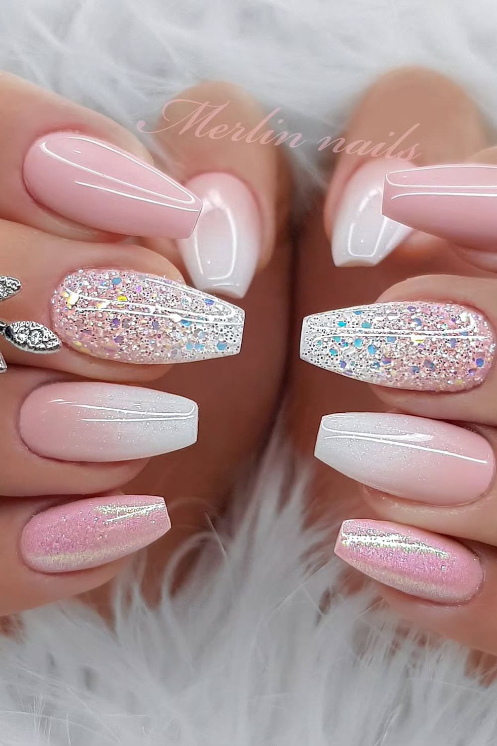 Pink-White Glitter Mix