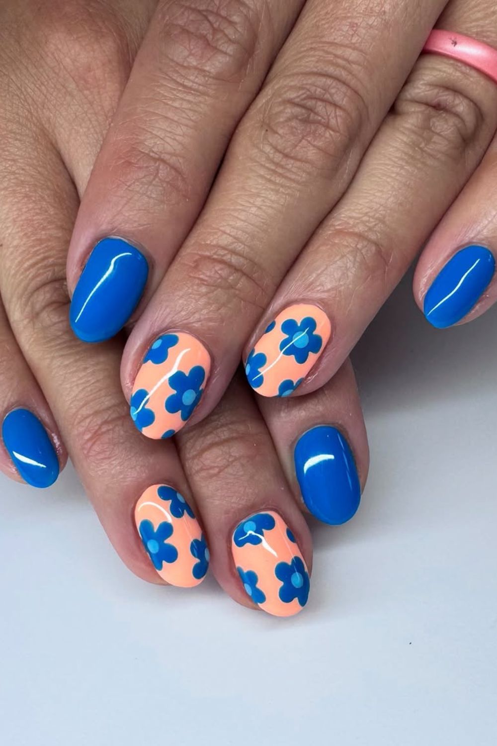 Blue Peach Florals