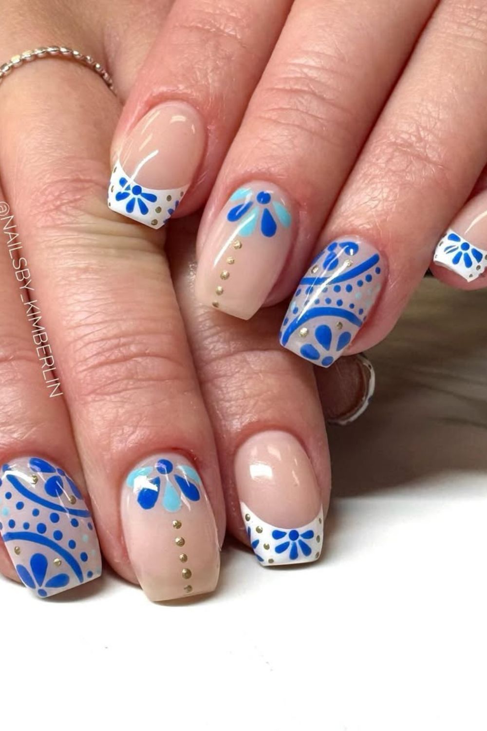 Patterned Blue Square