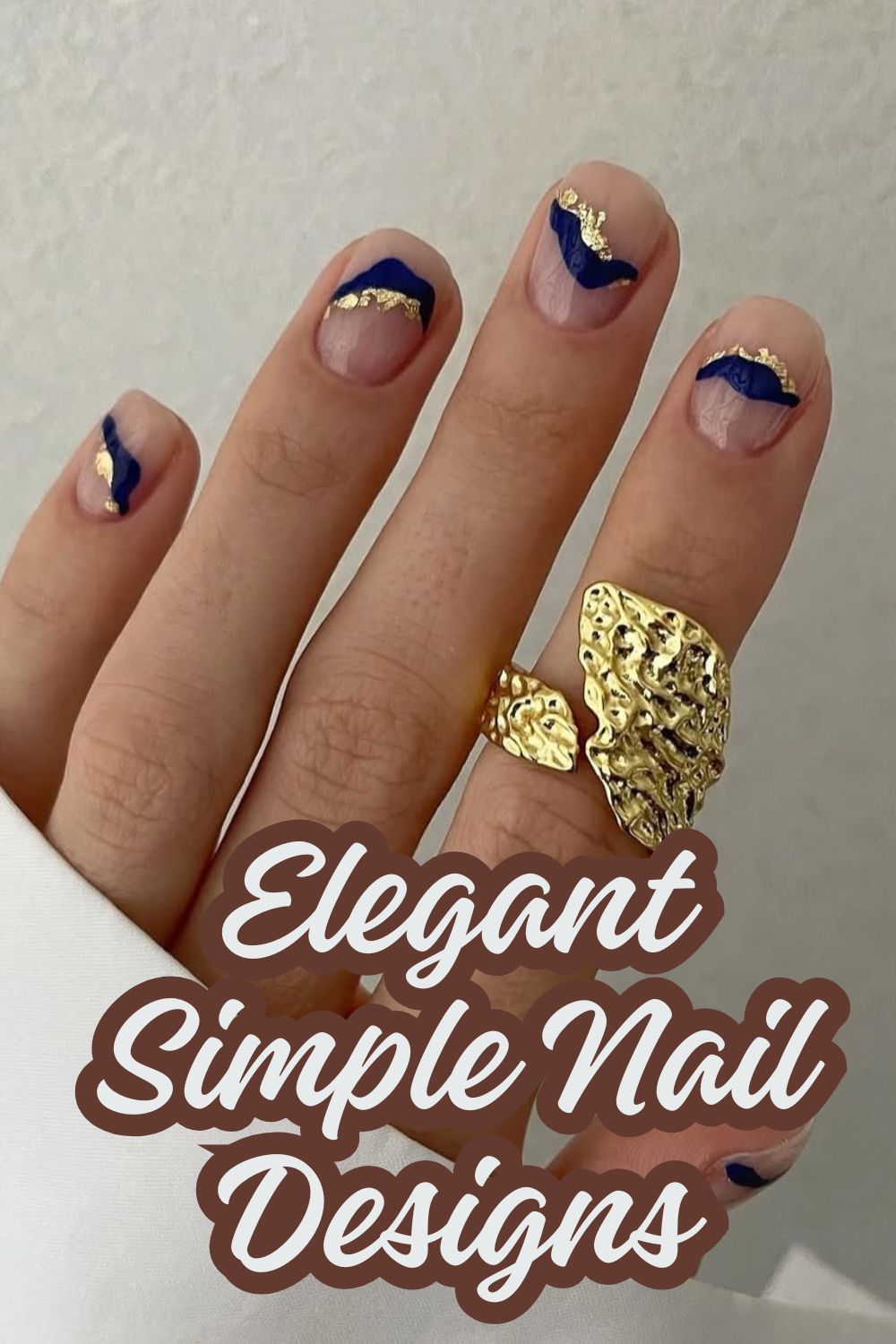 Navy Gold Waves