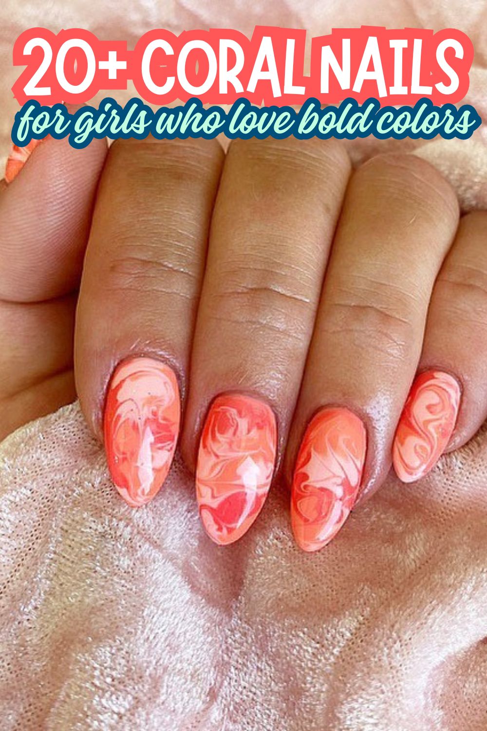 Peach Marble Swirls